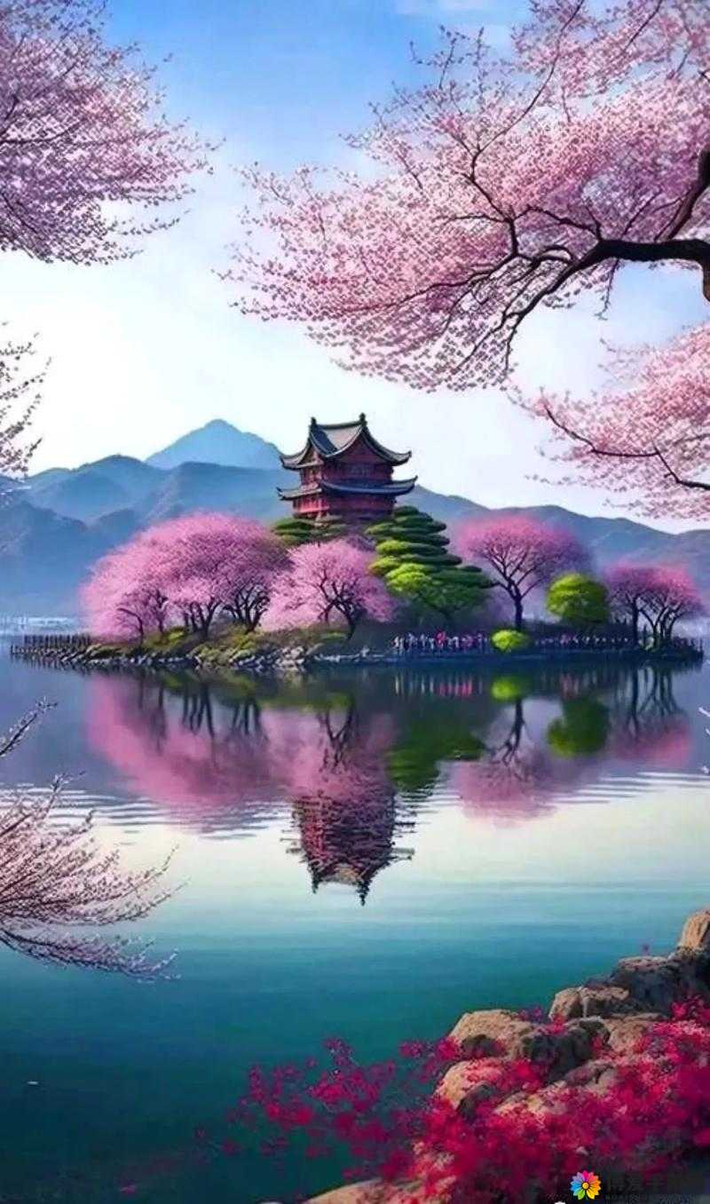 那如诗如画的桃花源口水潺潺景象