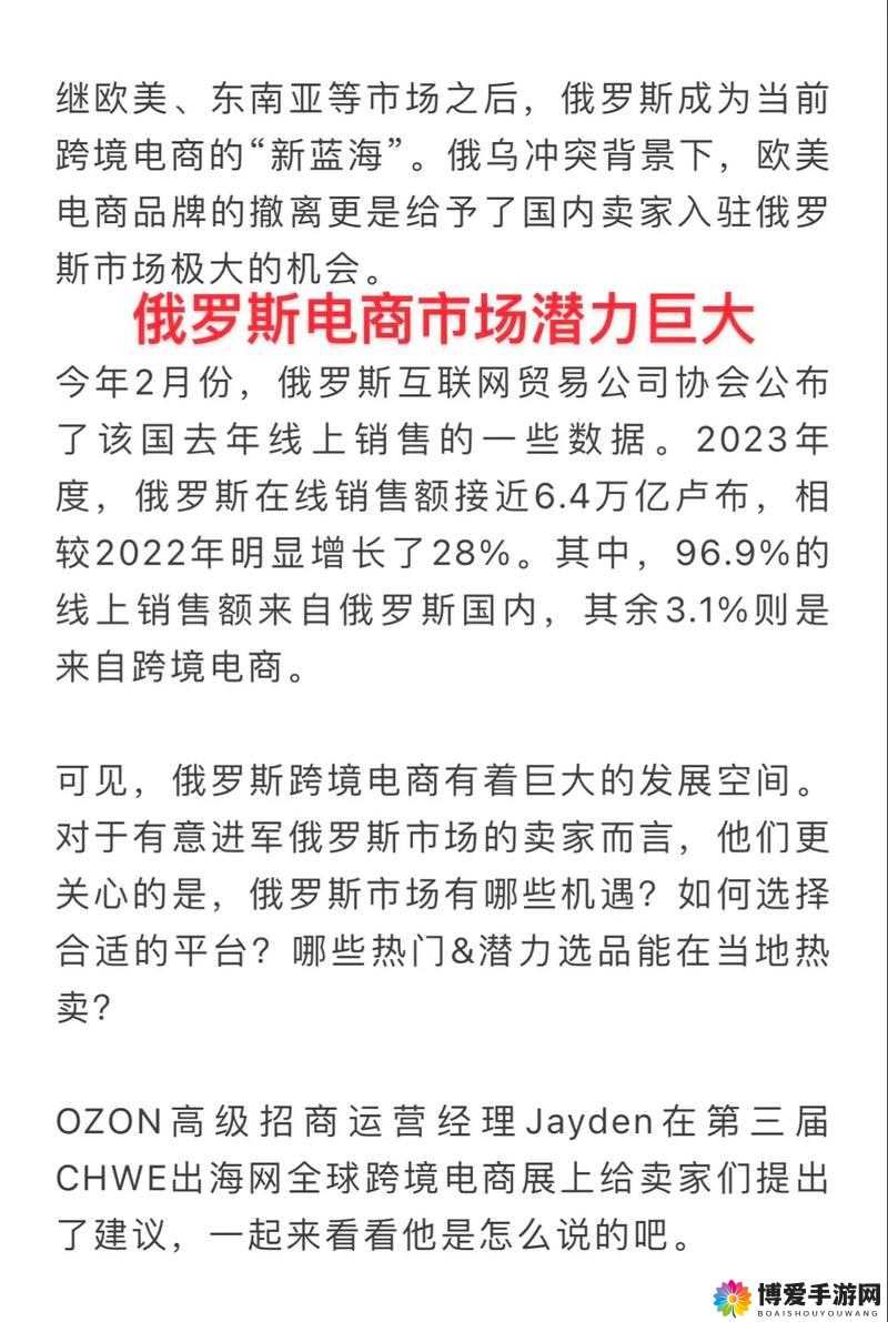 俄罗斯 Ozon 选品：优质商品的宝藏之地