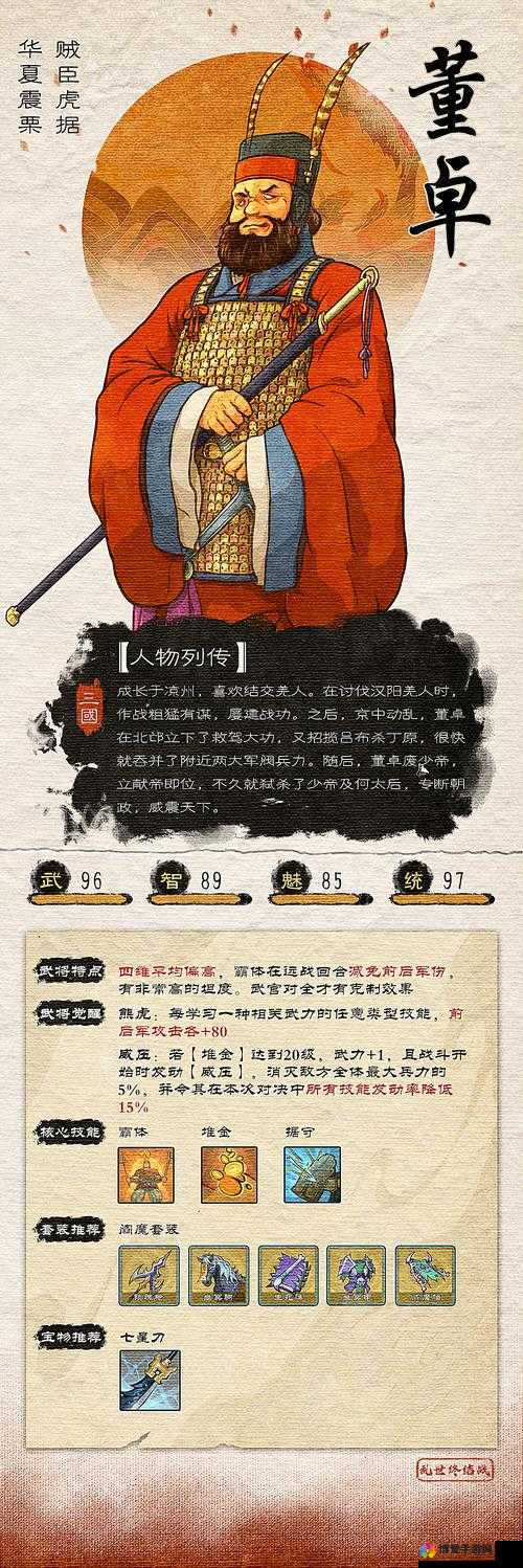 梦三国手游董卓好不好？董卓属性技能获取图鉴详解