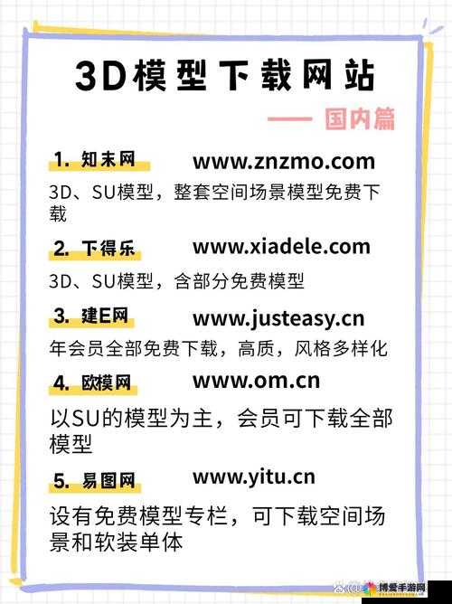 寻找高质量3d模型资源?这5个网站让你轻松获取精美3d模型资源
