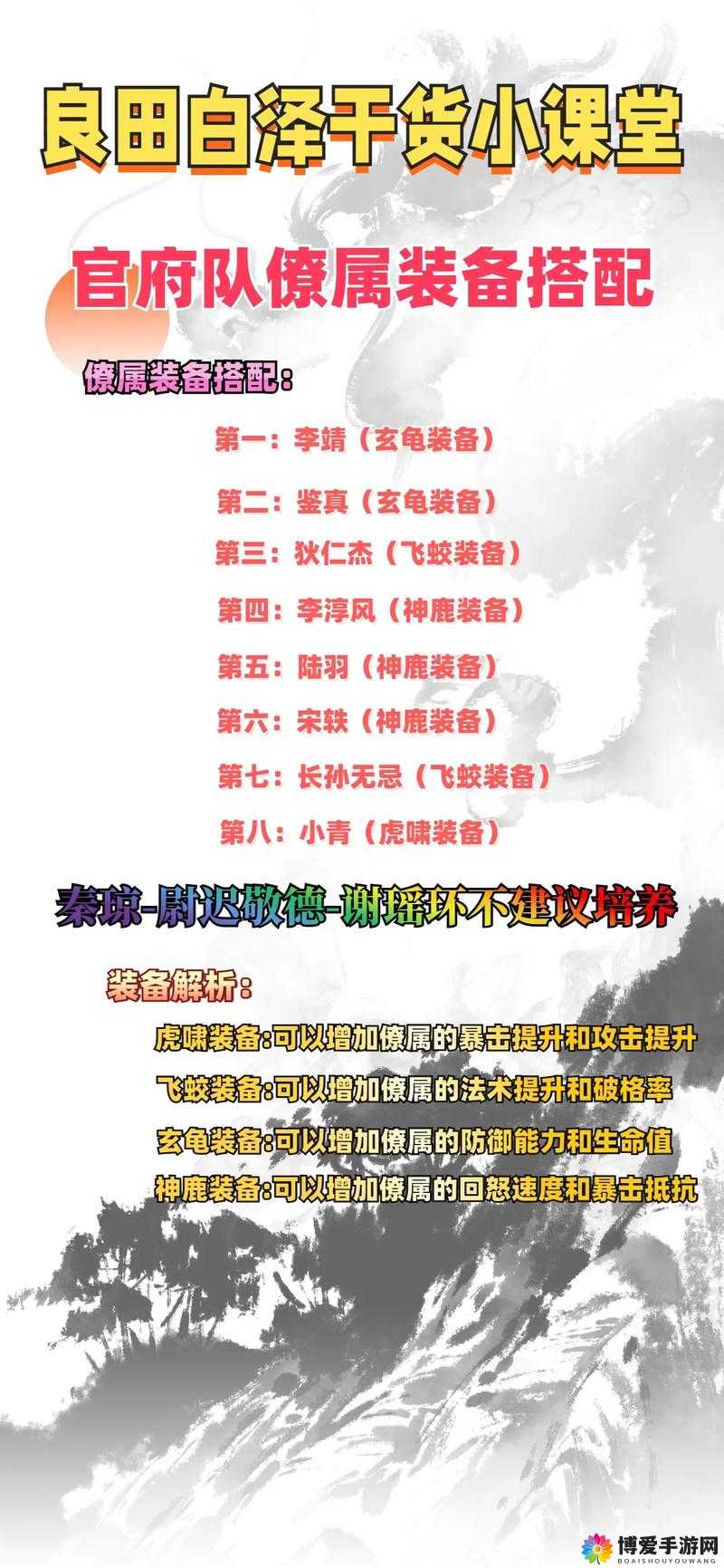 主公受惊了平民飞升秘籍，武将装备搭配的艺术